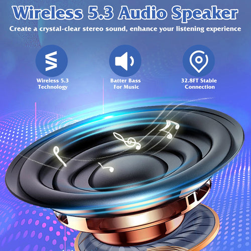 1Pc 4 In 1 Foldable Wireless Speaker Phone Stand With Power Bank 360Degree Rotatable Stand Wireless Speaker 5000mAh Battery RGB Light For Phones IPads