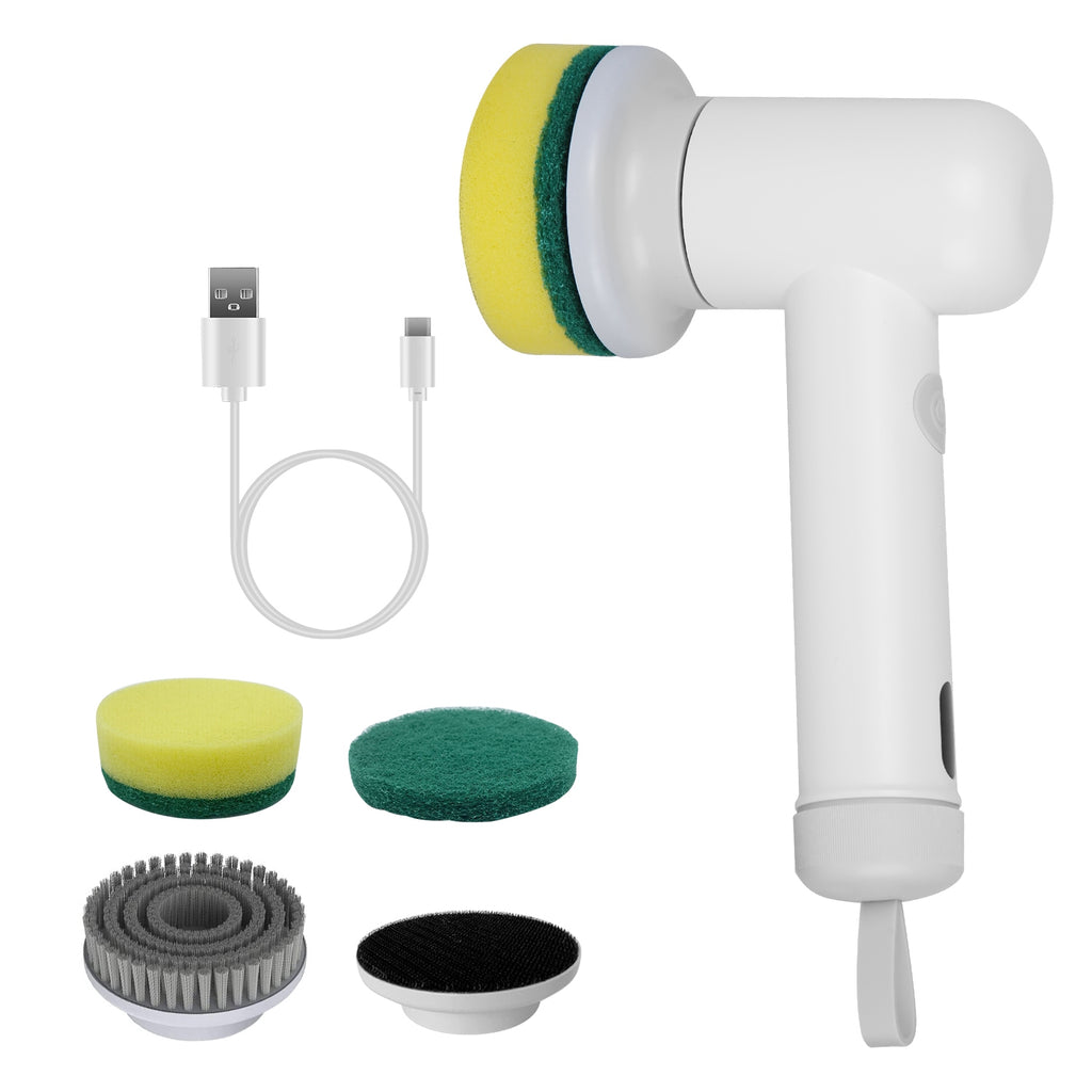 1Set Electric Handheld Spin Scrubber Cordless Cleaning Brush With 2 Rotating Speeds 3 Cleaning Brushes Rechargeable Shower Scrubber For Kitchen Dish Bathtub Sink Tile